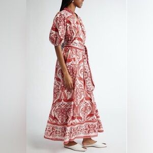 FARM Rio Tropical Cameo Red and White Maxi Dress | Size S
